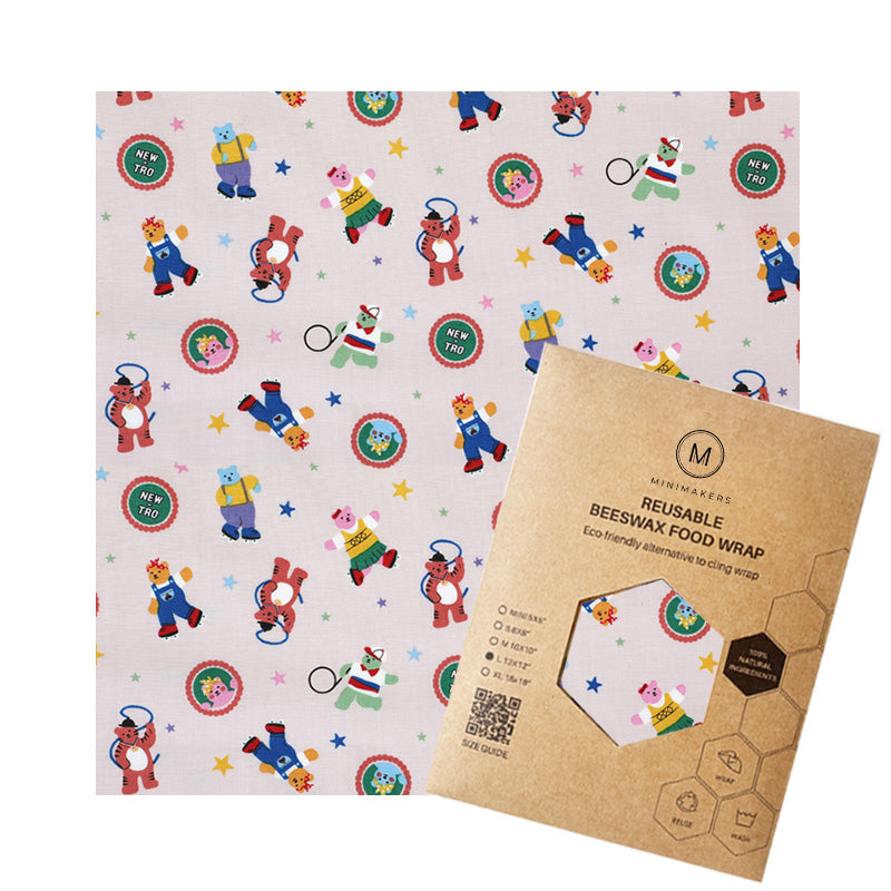 olympics print in premium cotton beeswax wraps by minimakers singapore