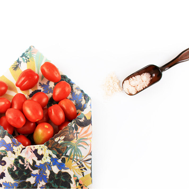 minimakers peafowl print beeswax wrapping tomatoes medium size