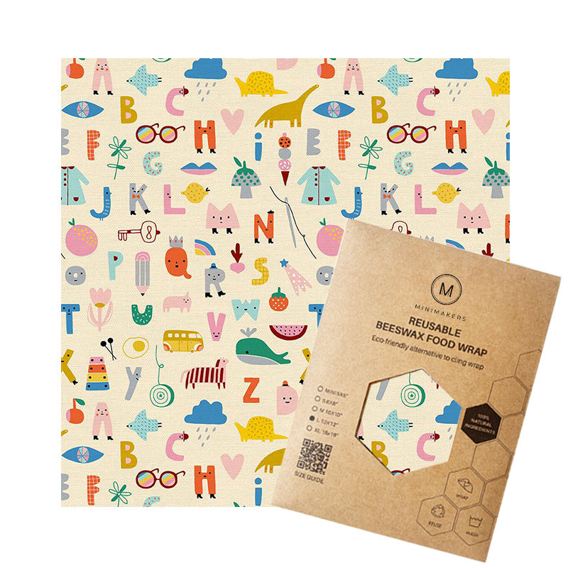 now you know your abc print in premium cotton beeswax wraps by minimakers singapore