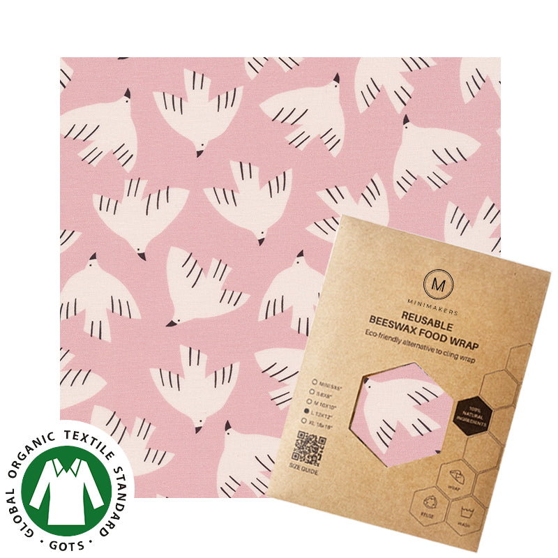migration print in organic cotton beeswax wraps by minimakers singapore