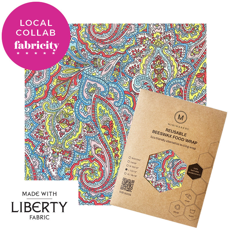 tessa liberty print in tana lawn cotton beeswax wraps by fabricity.sg in collaboration with minimakers singapore