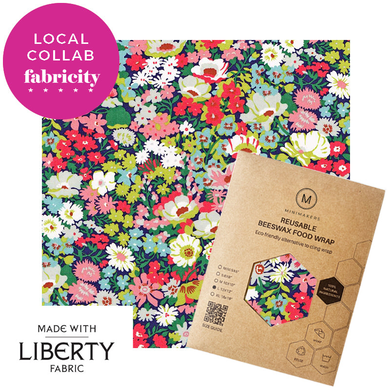thorpe liberty print in tana lawn cotton beeswax wraps by fabricity.sg in collaboration with minimakers singapore