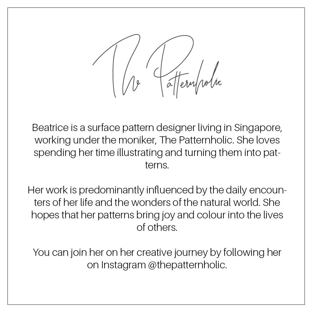 The Patternholic bio for beeswax wrap collaboration project with Minimakers