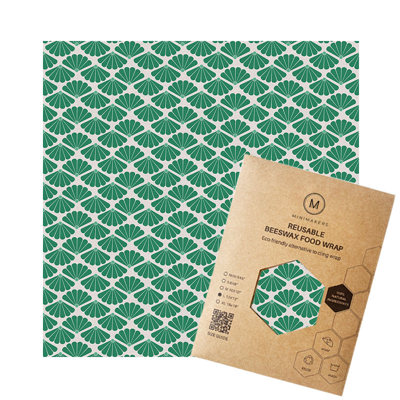 fan print in premium cotton beeswax wraps by minimakers singapore