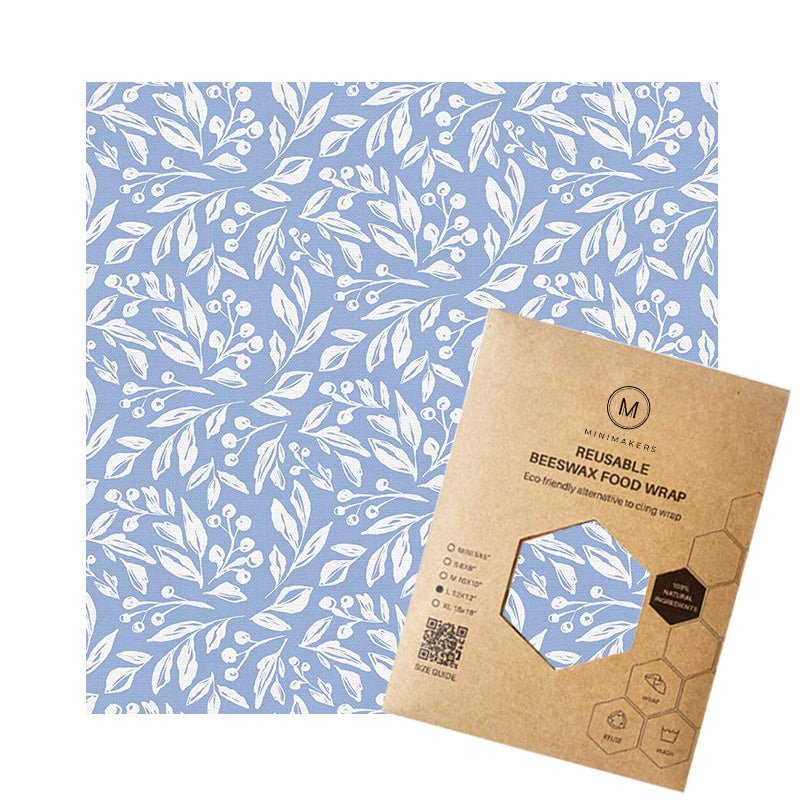 Frost print in premium cotton beeswax wraps by minimakers singapore