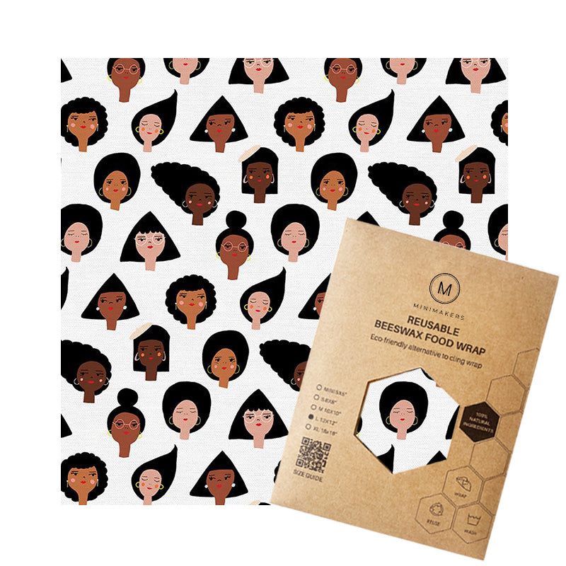 girl boss print in premium cotton beeswax wraps by minimakers singapore