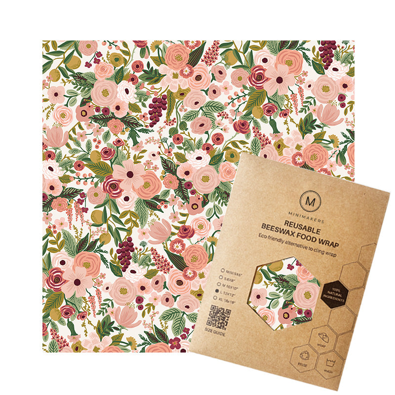 grapevine print in premium cotton beeswax wraps by minimakers singapore
