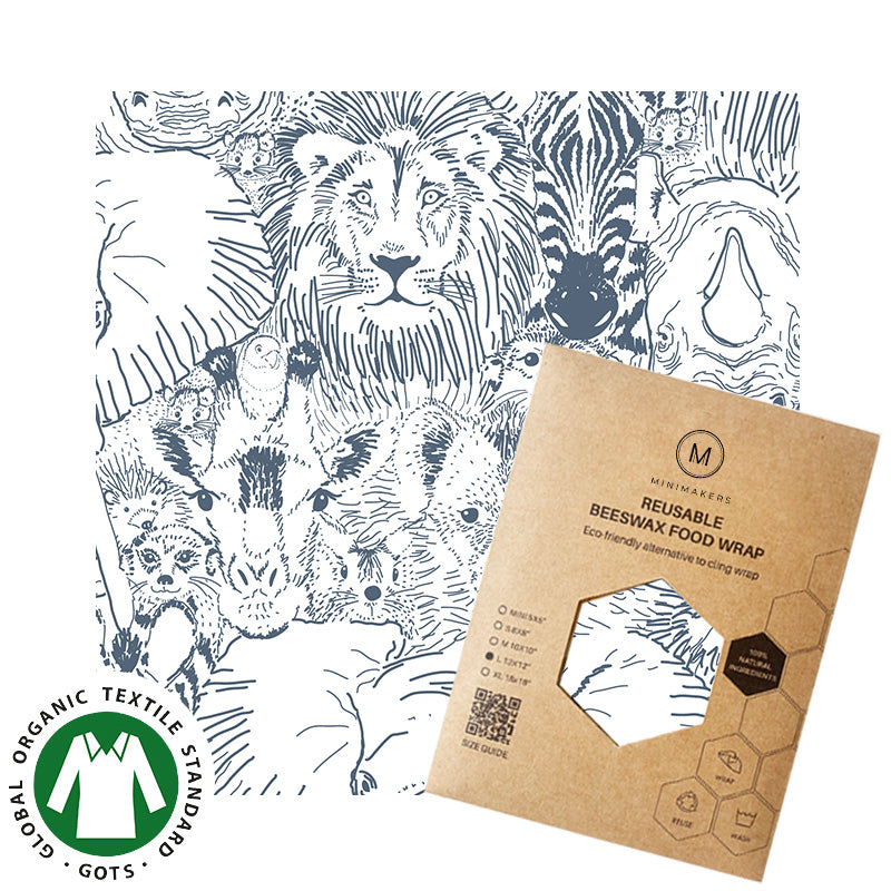 hear me roar print in organic cotton beeswax wraps by minimakers singapore