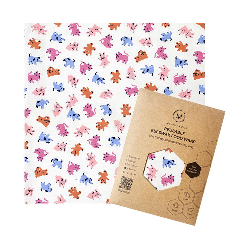 hide and seek print in premium cotton beeswax wraps by minimakers singapore