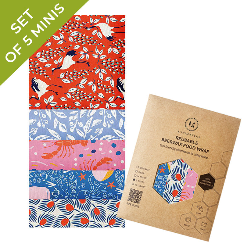 mini wraps in cotton beeswax wraps by minimakers singapore