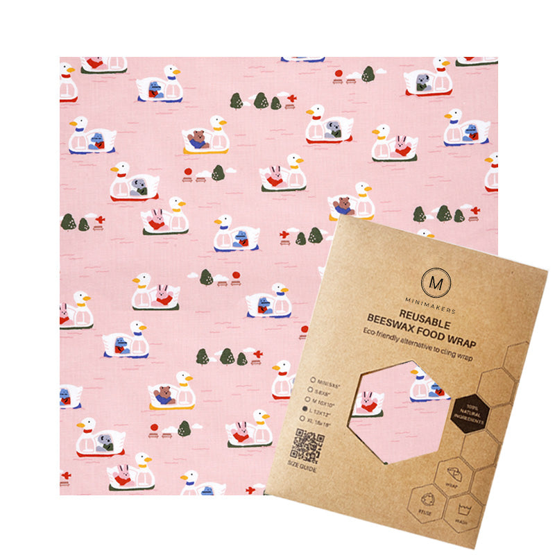 pedal boat print in premium cotton beeswax wraps by minimakers singapore