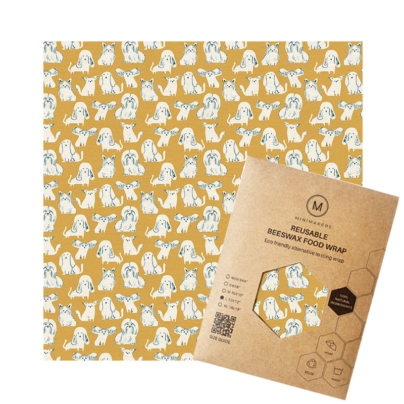 pedigree print in premium cotton beeswax wraps by minimakers singapore