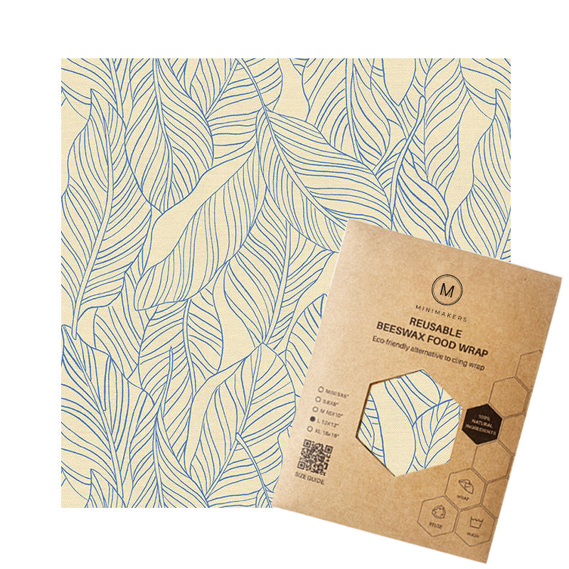tropical vibes print in premium cotton beeswax wraps by minimakers singapore