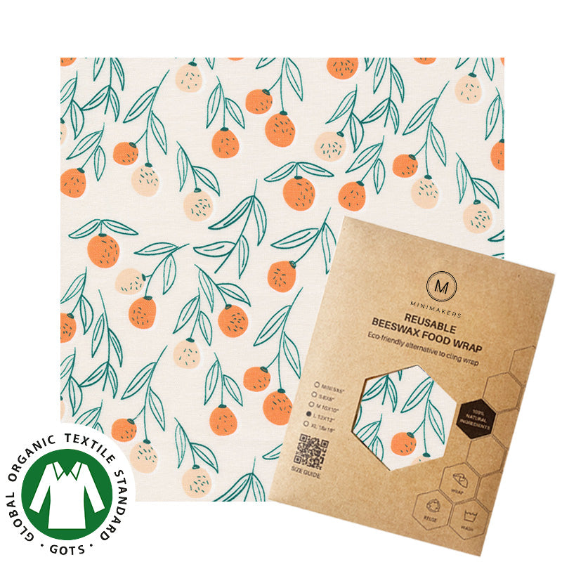 winter harvest  print in organic cotton beeswax wraps by minimakers singapore